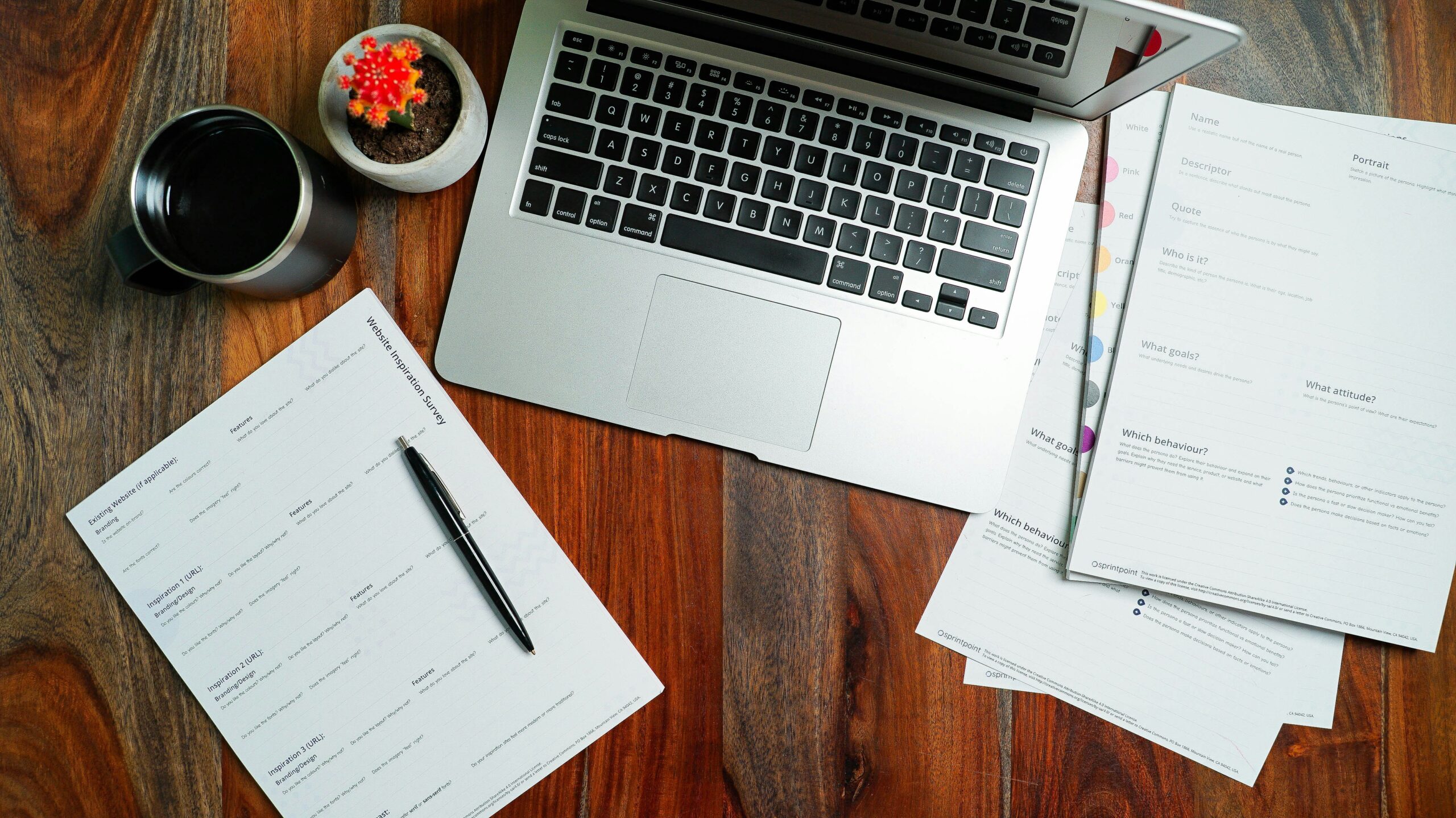 papers on a desk