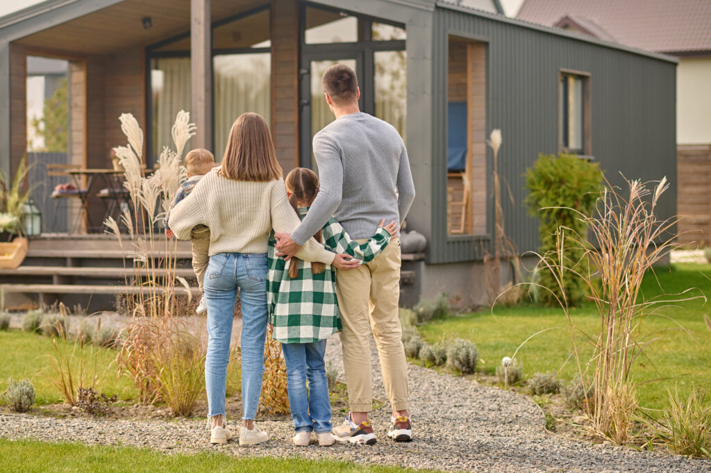 family with their new home